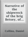 Cover image for Narrative of the shipwreck of the brig Betsey, of Wiscasset, Maine, and murder of five of her crew, by pirates,